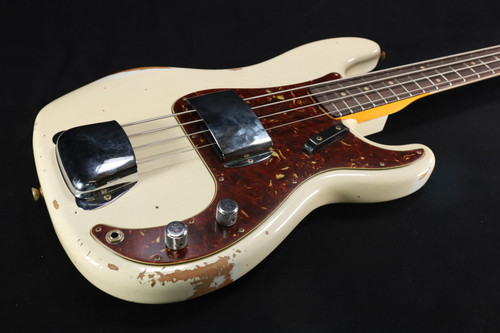 Fender Custom Shop 1960 Precision Bass - Relic - Super Faded Aged Olympic White - 2025 Custom Collection - Time Machine Series 069