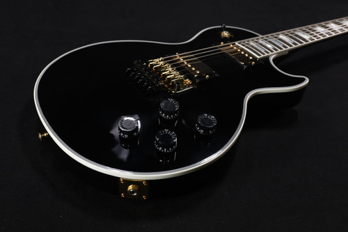 Gibson Custom Shop Les Paul Axcess Custom w/ Ebony Fingerboard Floyd Rose Gloss Ebony - LPXC7EBGF1E 348