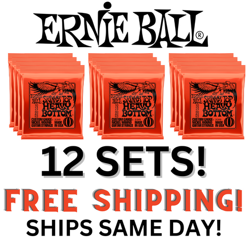 12 Sets Ernie Ball Skinny Top Heavy Bottom Slinky Nickel Wound Electric Guitar Strings - 10-52 Gauge - 3x 2215