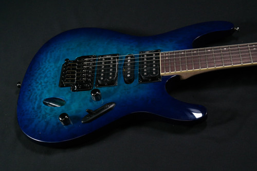 Ibanez S670QMSPB S Standard Series 6-String RH Electric Guitar-Sapphire Blue - 203