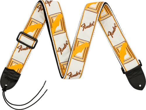 Fender Monogrammed Strap - White/Brown/Yellow - 2''