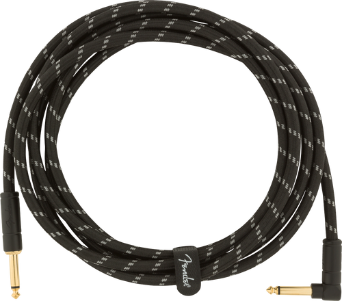 Fender Deluxe Series Instrument Cable - Straight/Angle - 10' - Black Tweed