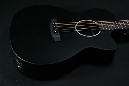 Martin Guitar X Series OMC-X1E Acoustic-Electric Guitar with Gig Bag, Black High-Pressure Laminate, 000-14 Fret, Performing Artist Neck Shape - 872