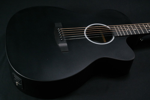 Martin Guitar X Series OMC-X1E Acoustic-Electric Guitar with Gig Bag, Black High-Pressure Laminate, 000-14 Fret, Performing Artist Neck Shape - 339
