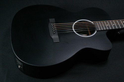 Martin Guitar X Series OMC-X1E Acoustic-Electric Guitar with Gig Bag, Black High-Pressure Laminate, 000-14 Fret, Performing Artist Neck Shape - 338