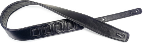 STAGG Black padded leatherette guitar strap