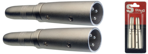 STAGG 2 x Female stereo jack / symetrical male XLR adaptor in blister packaging