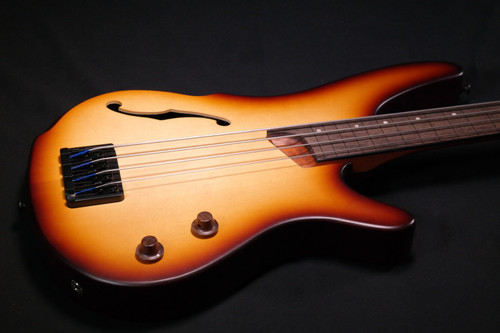 Ibanez SRH500FNNF SR Bass Workshop 4str Electric Bass - Hollow Body Fretless - Natural Browned Burst Flat 163