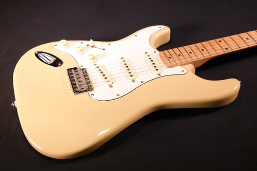 1997 Squier Pro Tone Strat Yellow Aged Left Handed USED 635