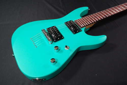 Schecter C-6 Deluxe Electric Guitar - Rosewood/Satin Aqua - 639