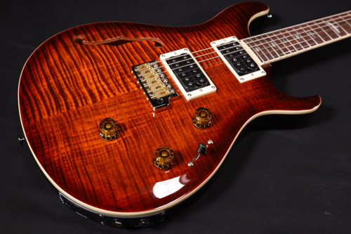 PRS SE Hollowbody II Piezo, Orange Tiger Smokeburst 123 - Liberty