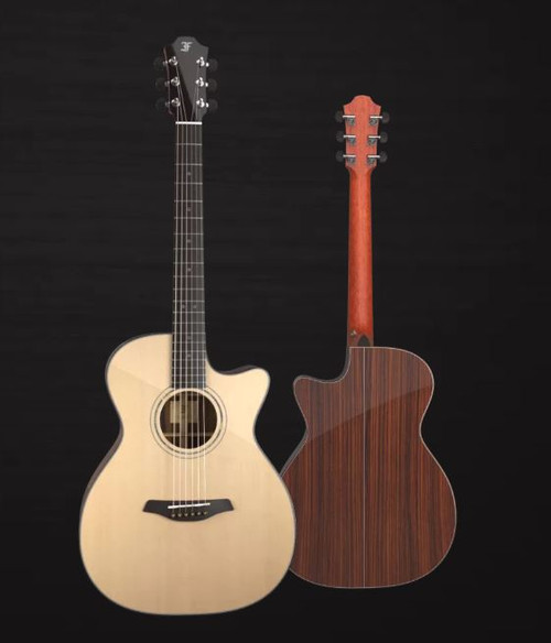 Furch Yellow OMc-SR Orchestra Cutaway Spruce Top Rosewood Back and Sides With Anthem Pickup