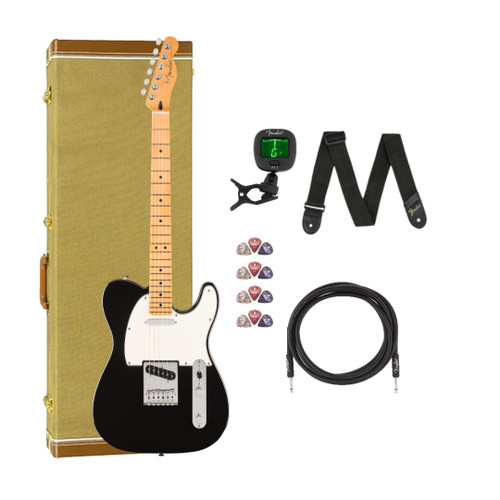 Fender Player II Stratocaster Maple Fingerboard Black Bundle with