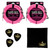 Ernie Ball 2 Pack 10' Braided Straight/Angle Instrument Cable - Neon Pink - P06078 - Plus Bonus Liberty Music Polishing Cloth and 3 Assorted Guitar Picks