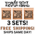 3 SETS Ernie Ball Turbo Slinky Nickel Wound Electric Guitar Strings - 9.5-46 Gauge - 2224