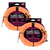 2 Pack Ernie Ball 10' Braided Straight / Angle Instrument Cable - Neon Orange - P06079