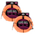 2 Pack Ernie Ball 18' Braided Straight / Angle Instrument Cable - Neon Orange - P06084