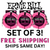 3 Pack Ernie Ball 18' Braided Straight / Angle Instrument Cable - Neon Pink - P06083