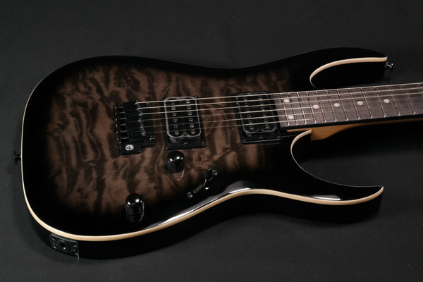Ibanez GRGA 6 String Solid-Body Electric Guitar, Right, Transparent Black Sunburst, Full (GRGA120QATKS) 199
