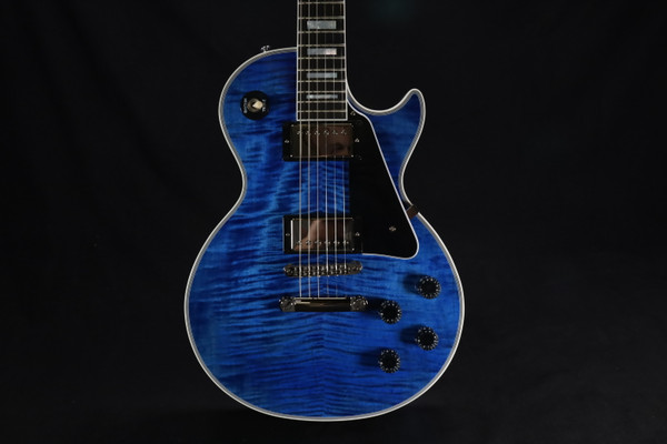 Gibson Custom Shop M2M Les Paul Custom Figured Trans Blue Gloss Hand Picked Top NH 973