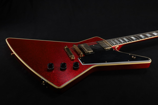 MINT Gibson Custom Shop Explorer Custom Antique Red Sparkle VOS w/Black Stinger USED 276