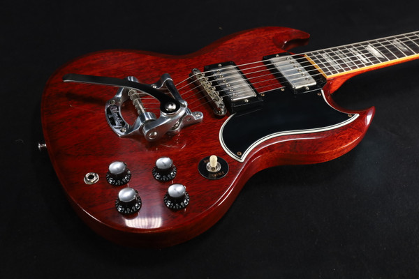 Gibson Custom 1961 Les Paul SG Standard Reissue Electric Guitar with Bigsby - Cherry Red, VOS 701