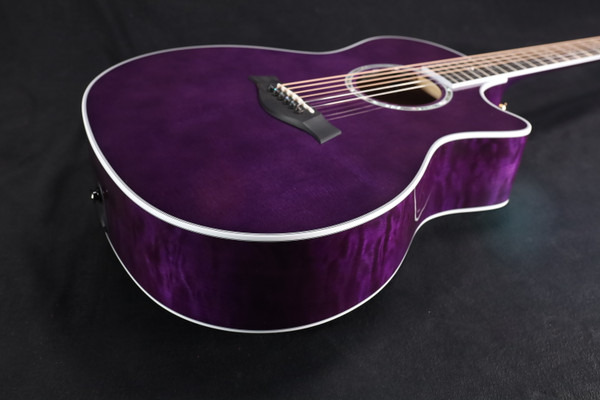 Taylor Custom Shop Grand Auditorium Spruce Top Quilt AAA Maple Back & Sides with Hardcase Transparent Purple 088
