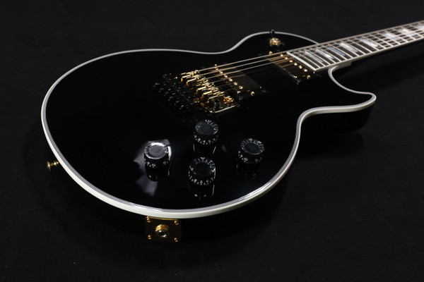 Gibson Custom Shop Les Paul Axcess Custom w/ Ebony Fingerboard Floyd Rose Gloss Ebony - LPXC7EBGF1E 348