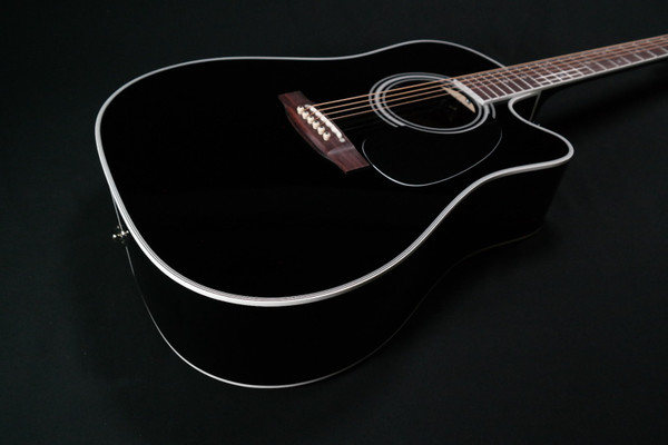 Takamine EF341SC Pro Series Dreadnought Acoustic Electric Guitar Black with Case 769