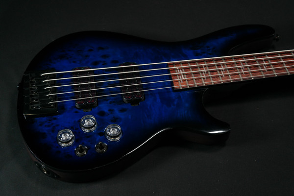 Schecter Guitar Research Omen Elite-5 5 String Electric Bass See-Thru Blue Burst - Factory Second - 964