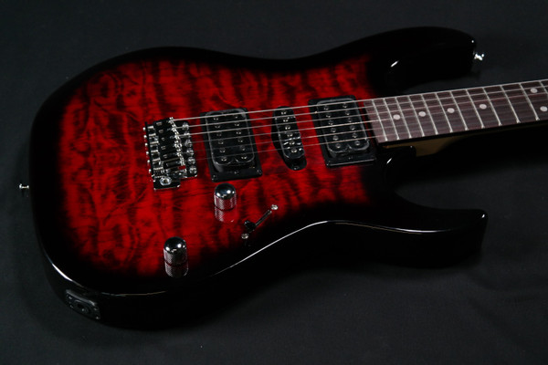Ibanez GRX70QA GIO 6-String Right-Hand Electric Guitar in Transparent Red Burst - 316