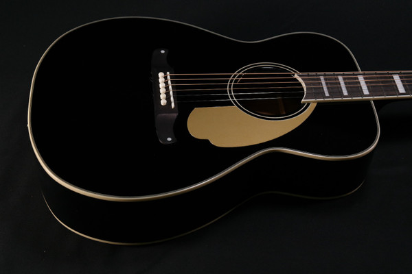 Fender Malibu Vintage, Ovangkol Fingerboard, Gold Pickguard, Black - 563