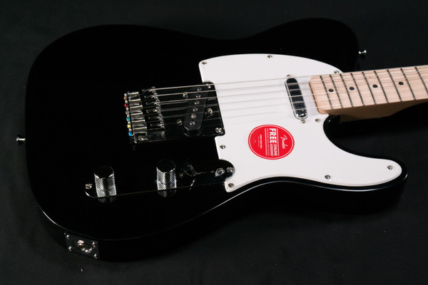 Squier Sonic Telecaster - Maple Fingerboard - White Pickguard - Black - 818