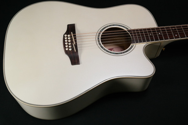 TAKAMINE GD37CE-12 PW 12- String Gloss Pearl White  Dreadnought Cutaway - 307