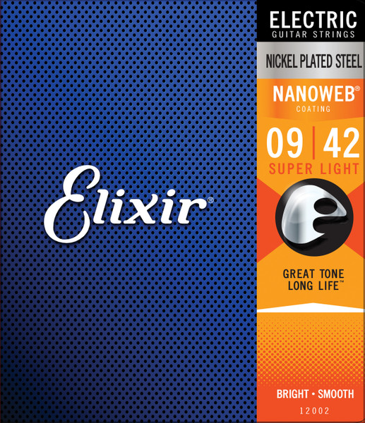 Elixir 12002 Nickel Plated Steel Electric Guitar Strings with NANOWEB. Medium 11-49