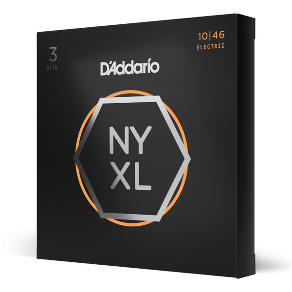 D'Addario NYXL1046-3P Nickel Wound Electric Guitar Strings, Regular Light, 10-46, 3 Sets