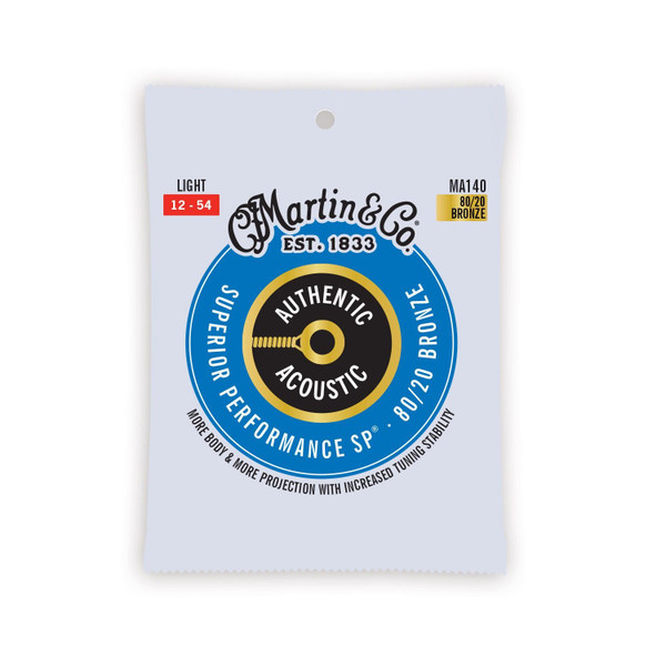 Martin Strings MA170PK3-U 80-20 Authentic Acoustic Gauge Guitar Strings, Extra Light - Pack of 3