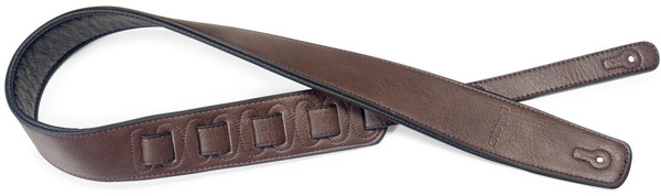 STAGG Dark brown padded leatherette guitar strap