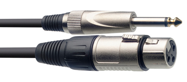 STAGG Microphone cable, XLR/jack (f/m), 1 m (3')