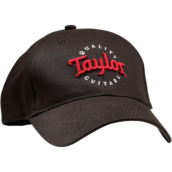 Taylor Black Cap, Red/White Embroidered - One Size