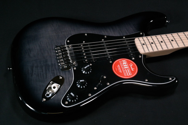 Squier Affinity Series Stratocaster FMT HSS - Maple Fingerboard - Black Pickguard - Black Burst 602