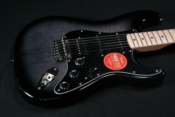 Squier Affinity Series Stratocaster FMT HSS - Maple Fingerboard - Black Pickguard - Black Burst 629