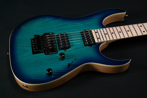 Ibanez RG652AHMNGB RG Prestige 6str Electric Guitar w/Case - Nebula Green Burst 038