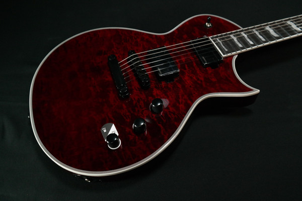 LTD Deluxe EC-1000QM Electric Guitar, See-Thru Black Cherry, Right 228