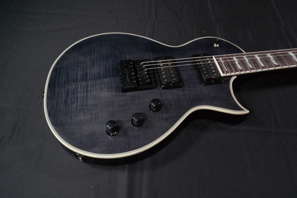 ESP EC LEC1000ETFMSTBLK Solid-Body Electric Guitar with ESP Hardcase, See Thru Black