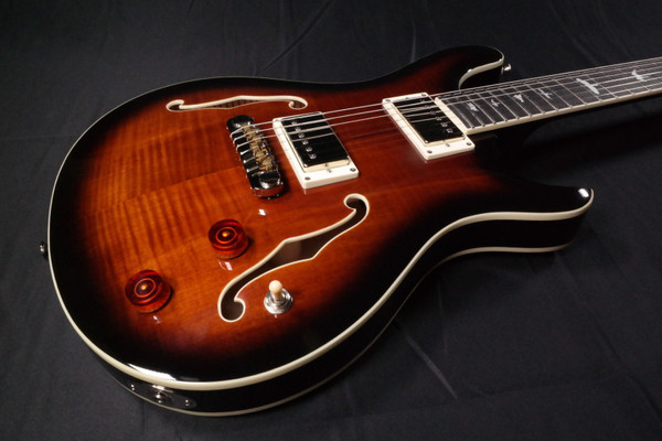 PRS SE Hollowbody II Black Gold Sunburst with Case 109