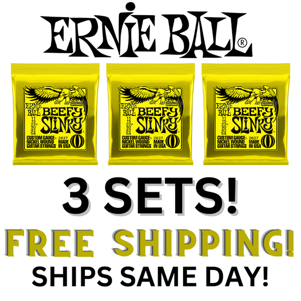 3 SETS Ernie Ball Beefy Slinky  Nickel Wound Electric Strings - 11-54 Gauge - 2627