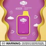 PHUN ULTRA 5% NIC RECHARGEABLE DISPOSABLE 6000 PUFFS 14ML