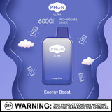 PHUN ULTRA 5% NIC RECHARGEABLE DISPOSABLE 6000 PUFFS 14ML