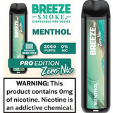 BREEZE SMOKE PRO ZERO NICOTINE DISPOSABLE DEVICE 6ML (2000 PUFFS)